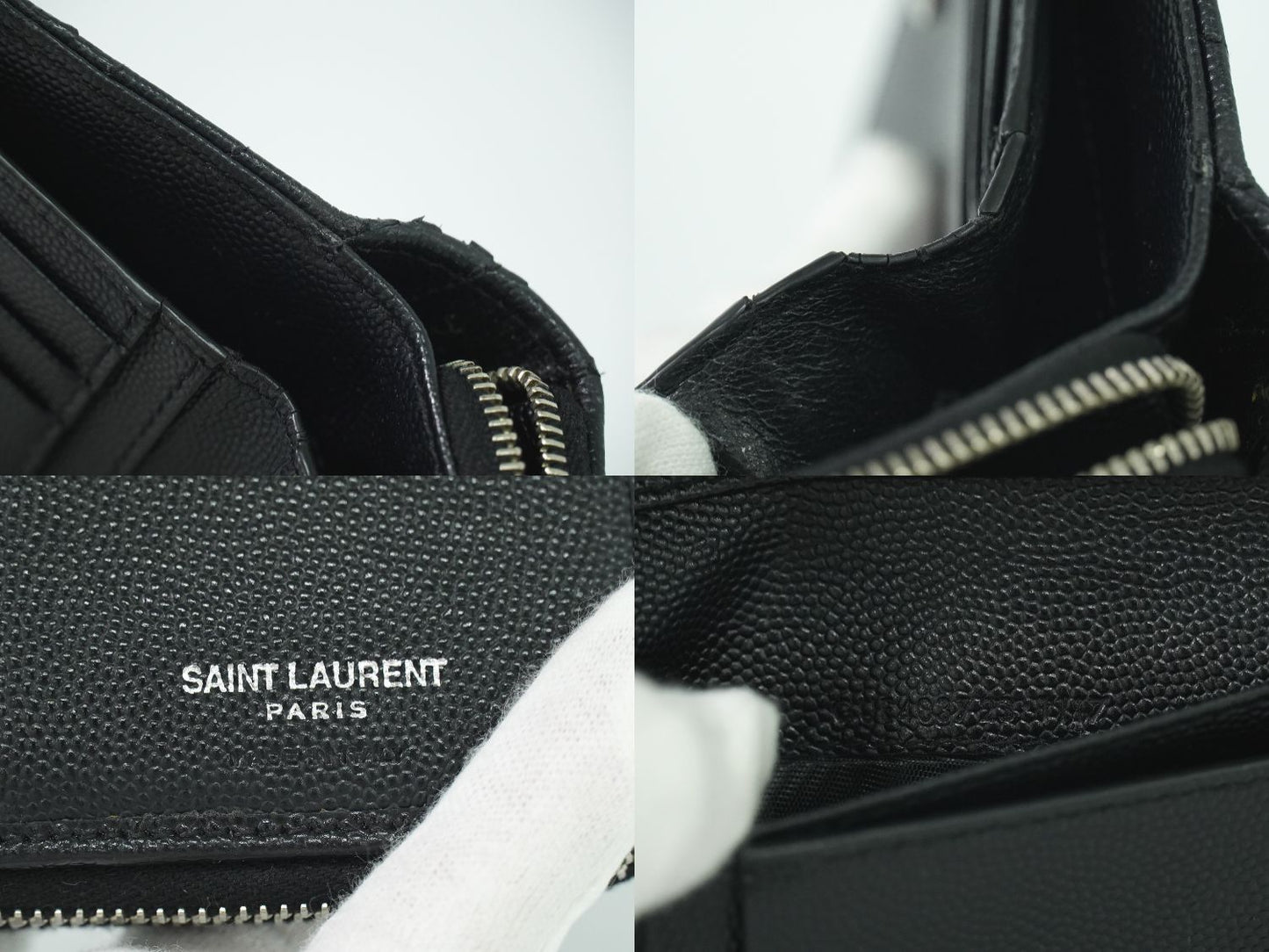 SAINT LAURENT YSL ロゴ 折財布 ブラック