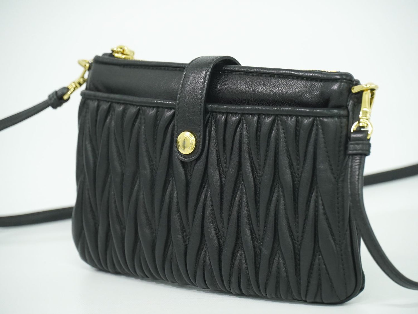 MIU MIU マテラッセ 2WAY ショルダーバッグ ブラック