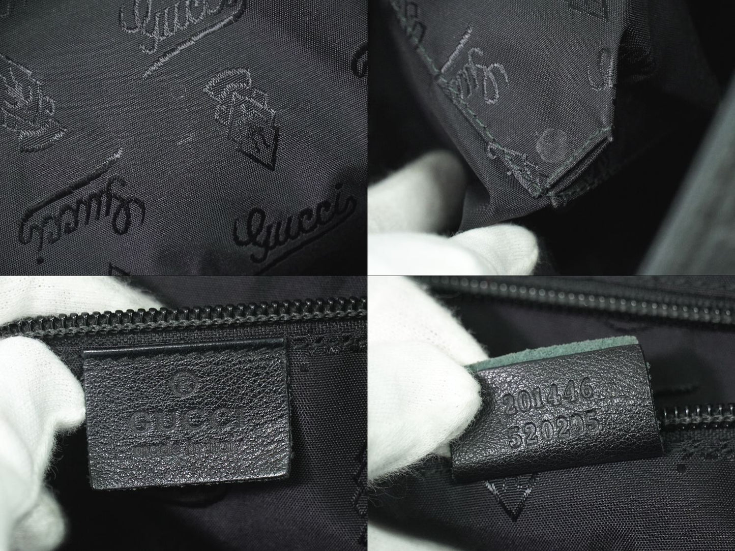 GUCCI グッチシマ レザー ショルダーバッグ ブラック 201446