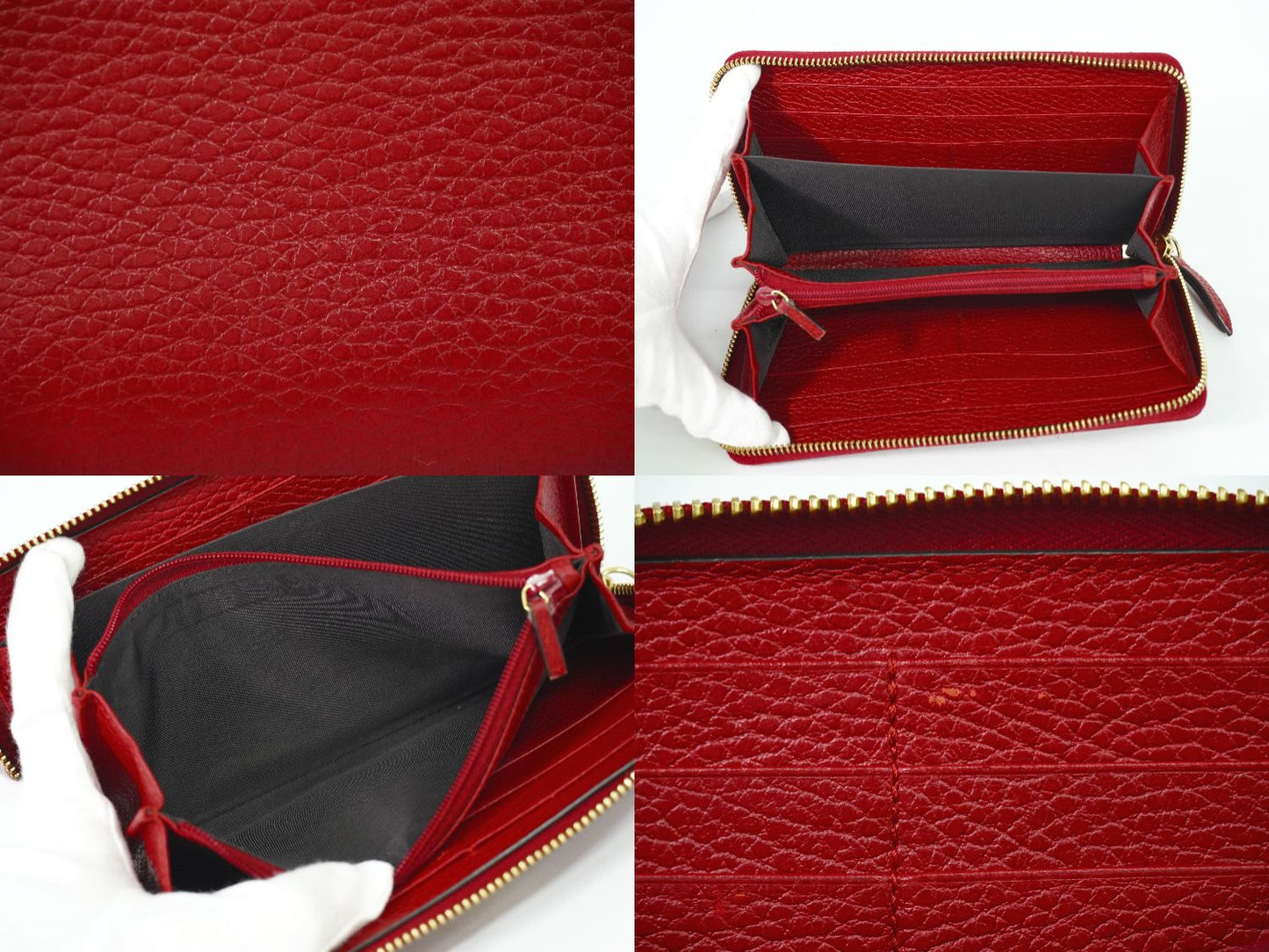 GUCCI GGマーモント 長財布 レッド 456117