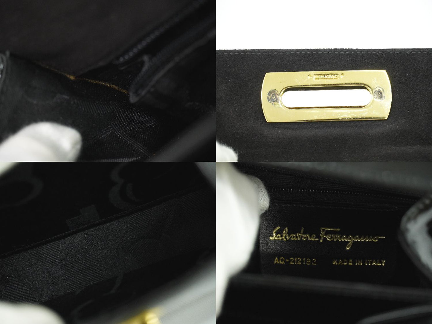 Salvatore Ferragamo ガンチーニ 2WAY ショルダーバッグ ブラック