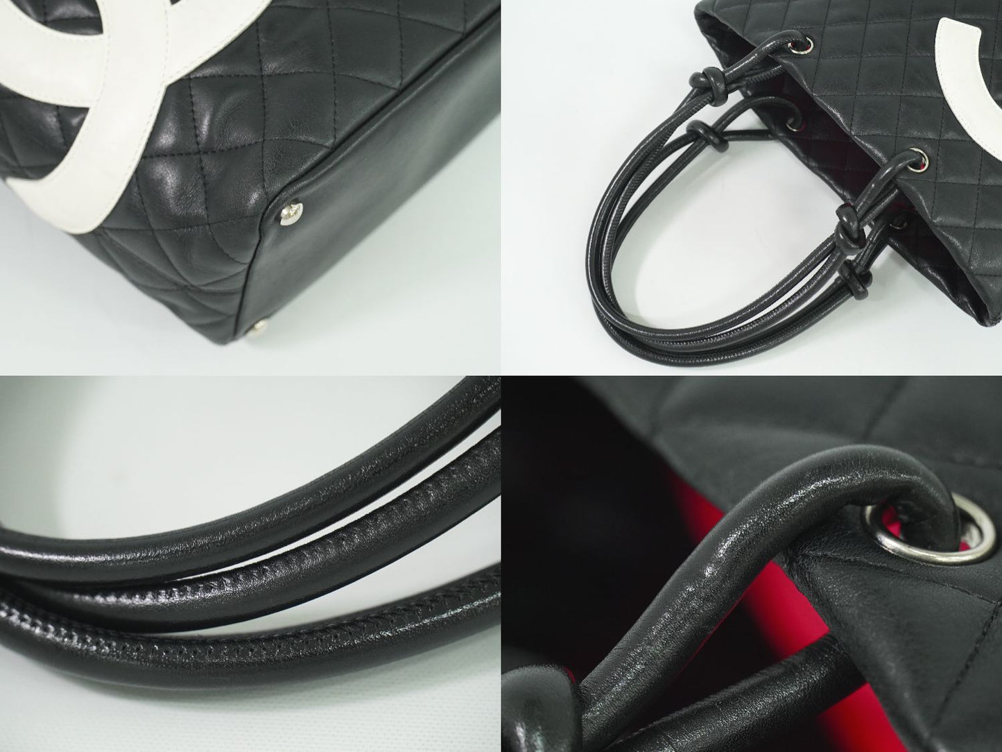CHANEL ココマーク カンボンライン トートバッグ ブラック ホワイト
