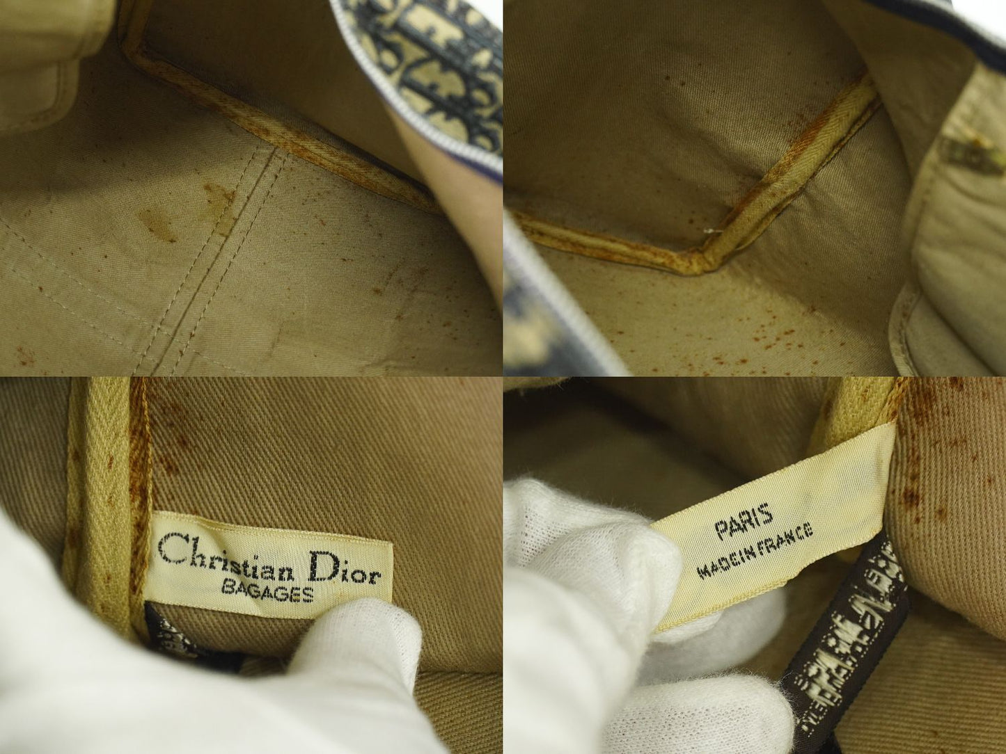 Christian Dior トロッター ボストンバッグ ネイビー