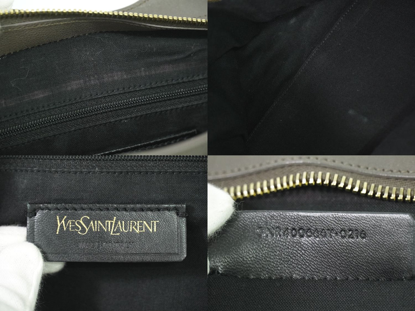 YVES SAINT LAURENT カバスシック ハンドバッグ グレー 400666