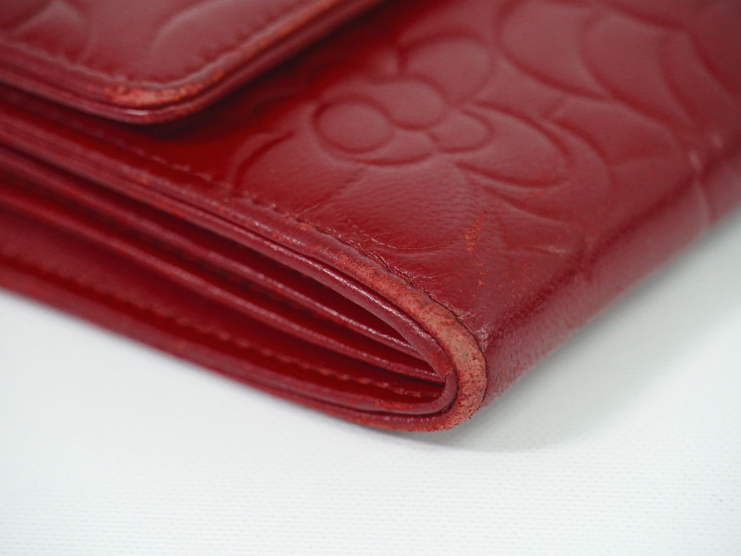 CHANEL ココマーク カメリア 長財布 レッド