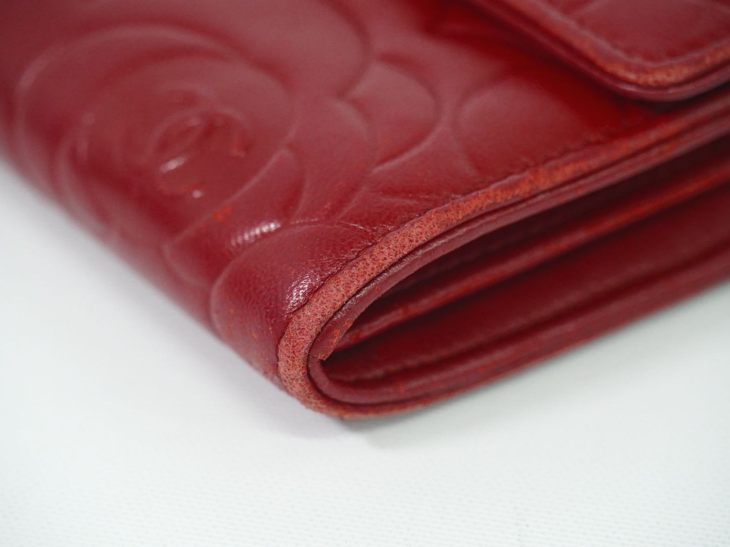 CHANEL ココマーク カメリア 長財布 レッド