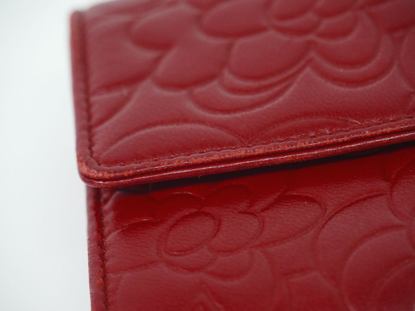 CHANEL ココマーク カメリア 長財布 レッド