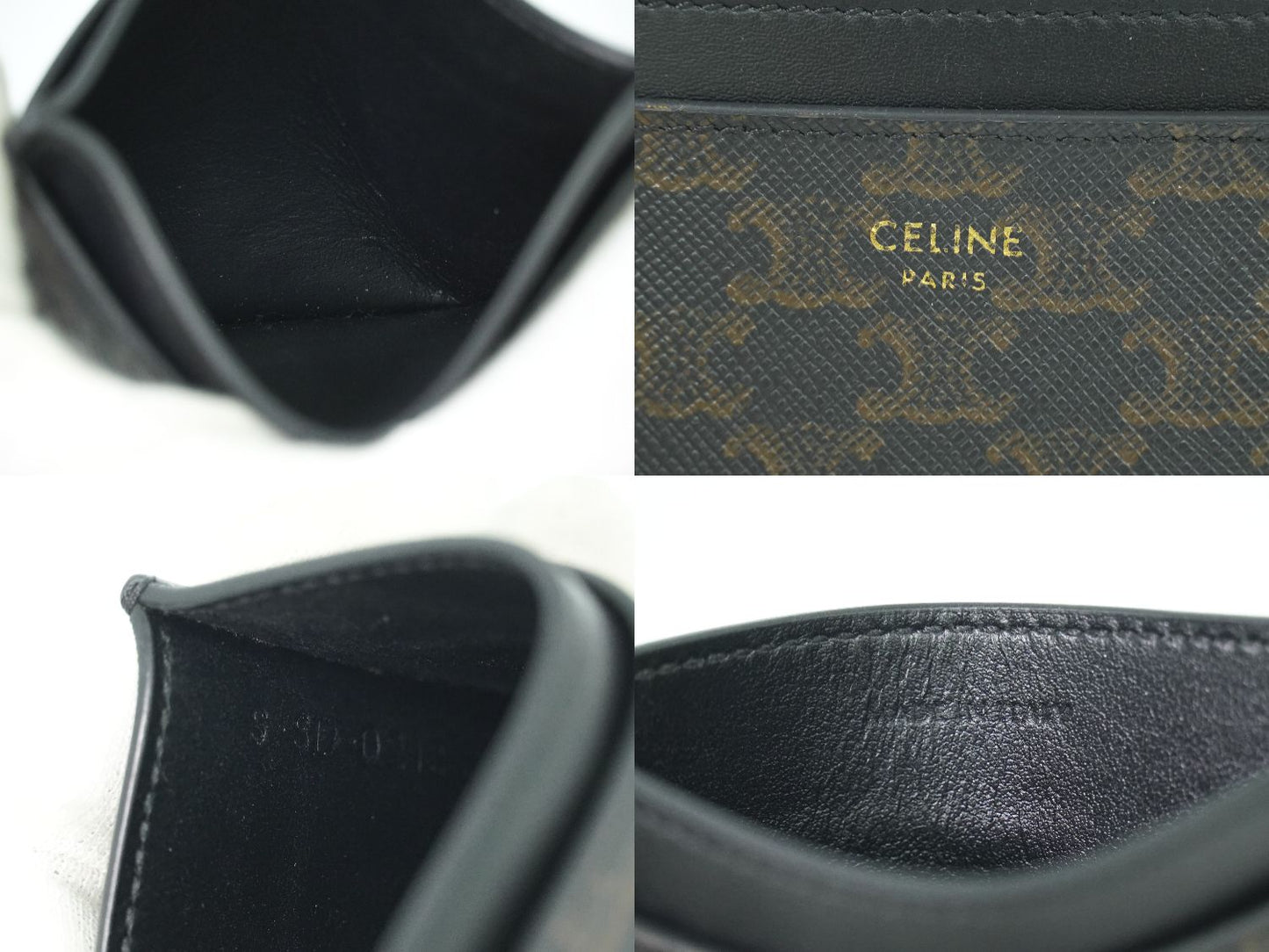 CELINE トリオンフ カードケース ブラック ブラウン