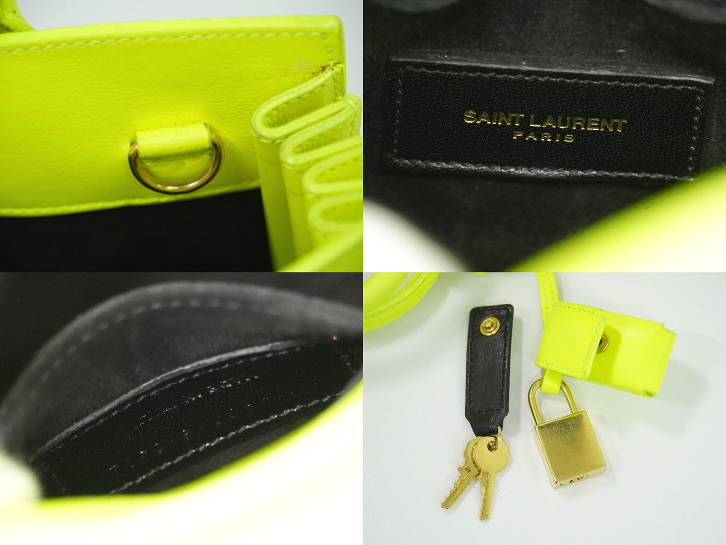 SAINT LAURENT ベイビー サック ド ジュール 2WAY ショルダーバッグ ネオンイエロー 340778