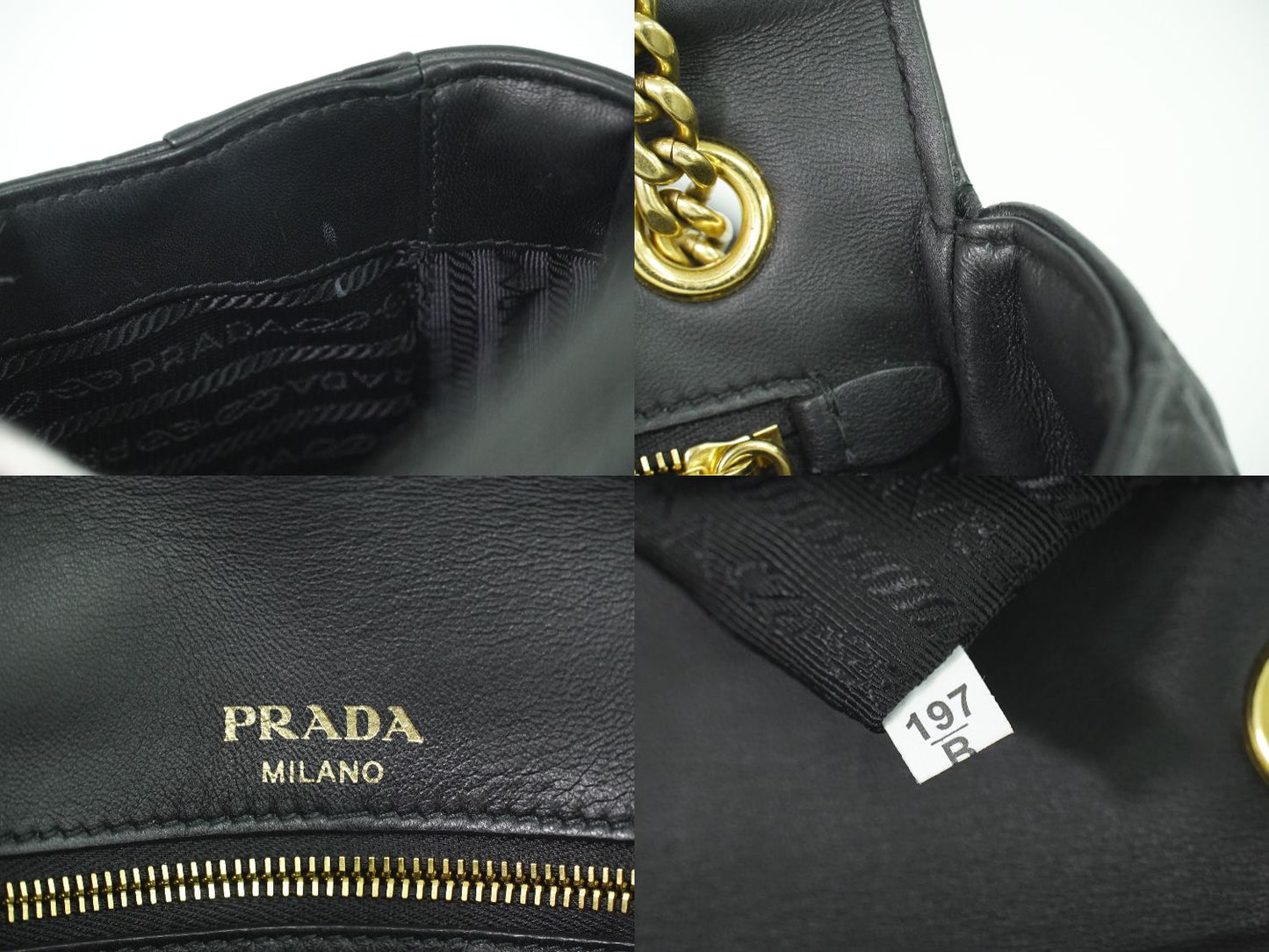 PRADA ナッパゴーフル ショルダーバッグ ブラック