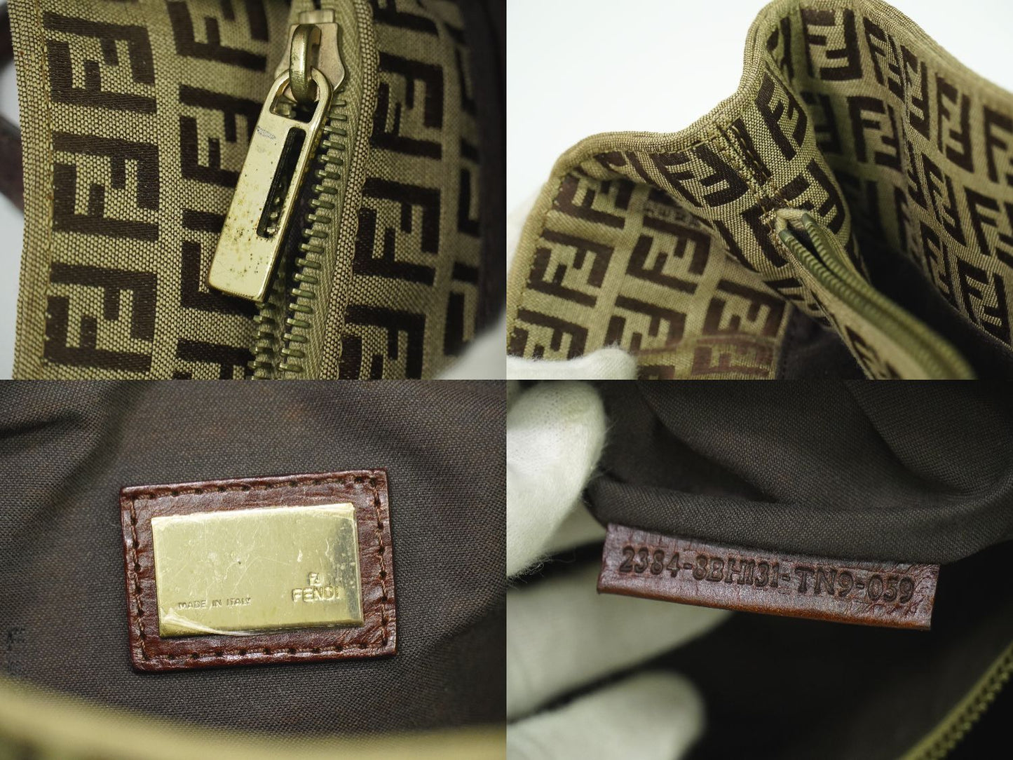 FENDI ズッキーノ トートバッグ ベージュ ブラウン 8BH131