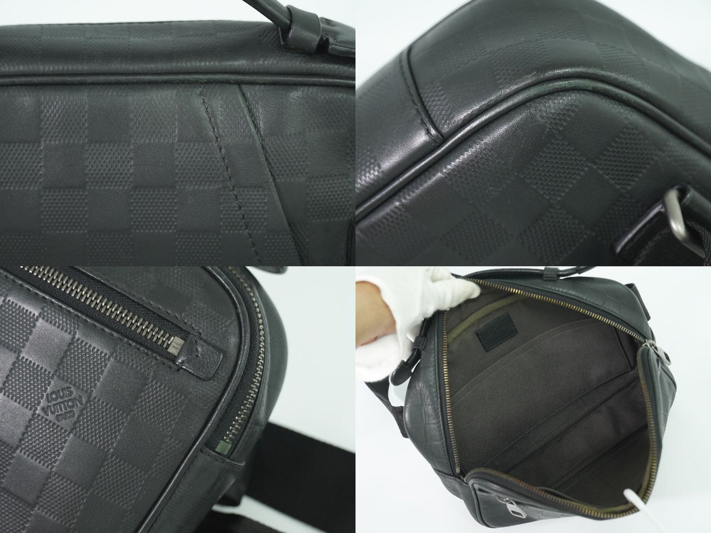LOUIS VUITTON アンプレール ダミエアンフィニ ボディバッグ ブラック N41288