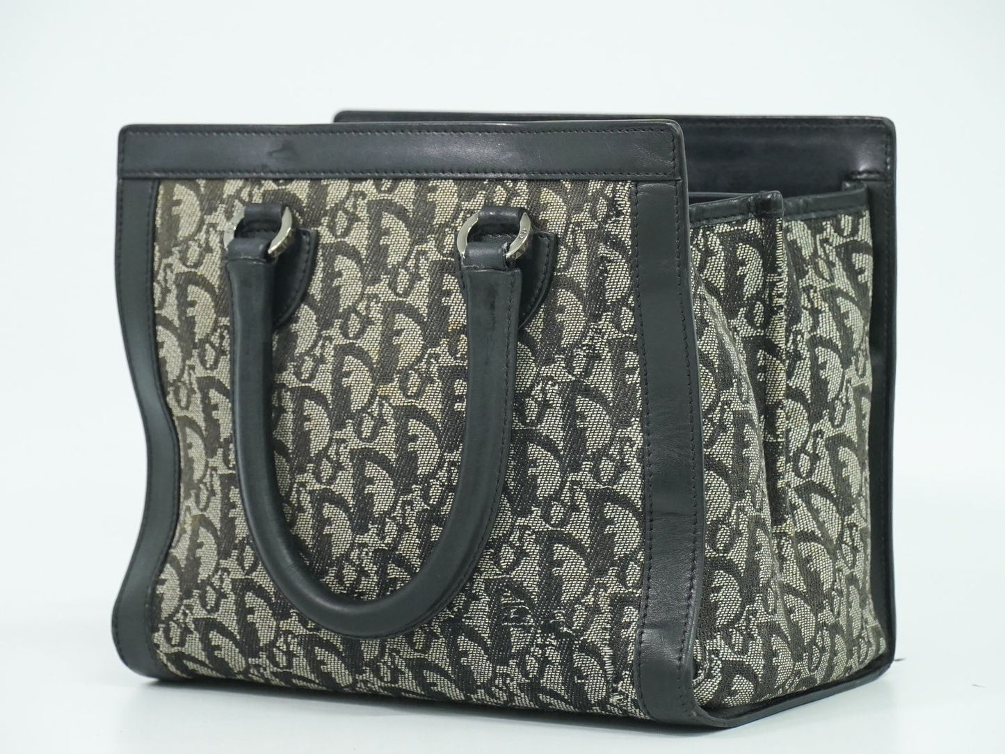 Christian Dior トロッター ハンドバッグ グレー ブラック