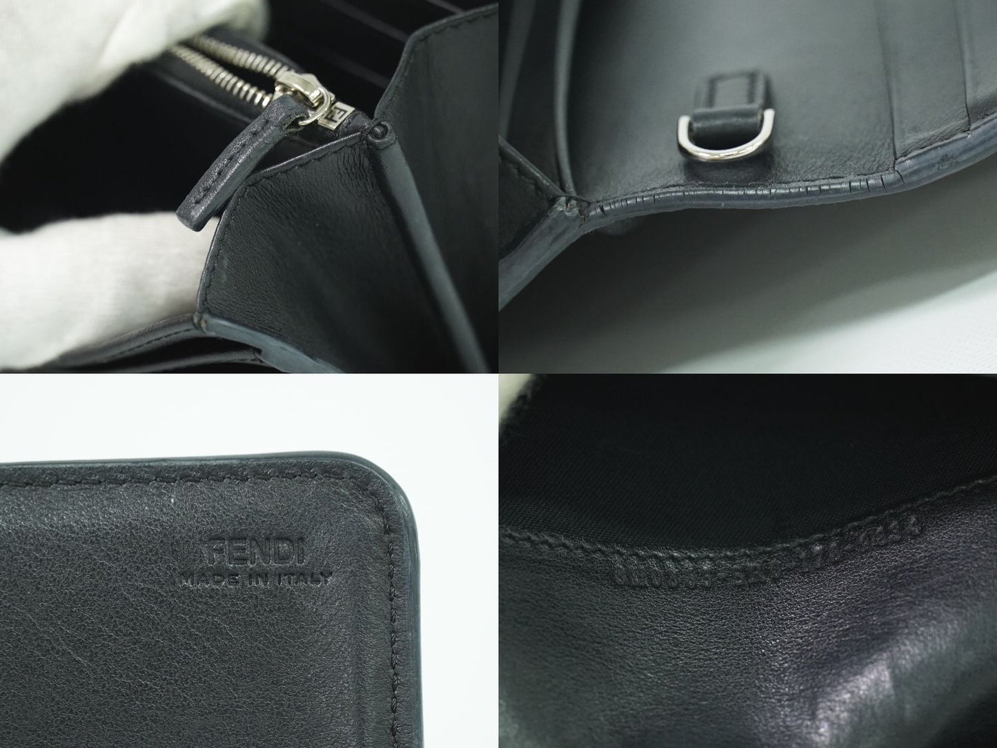 FENDI マルチ スタッズ 長財布 ブラック 8M0365