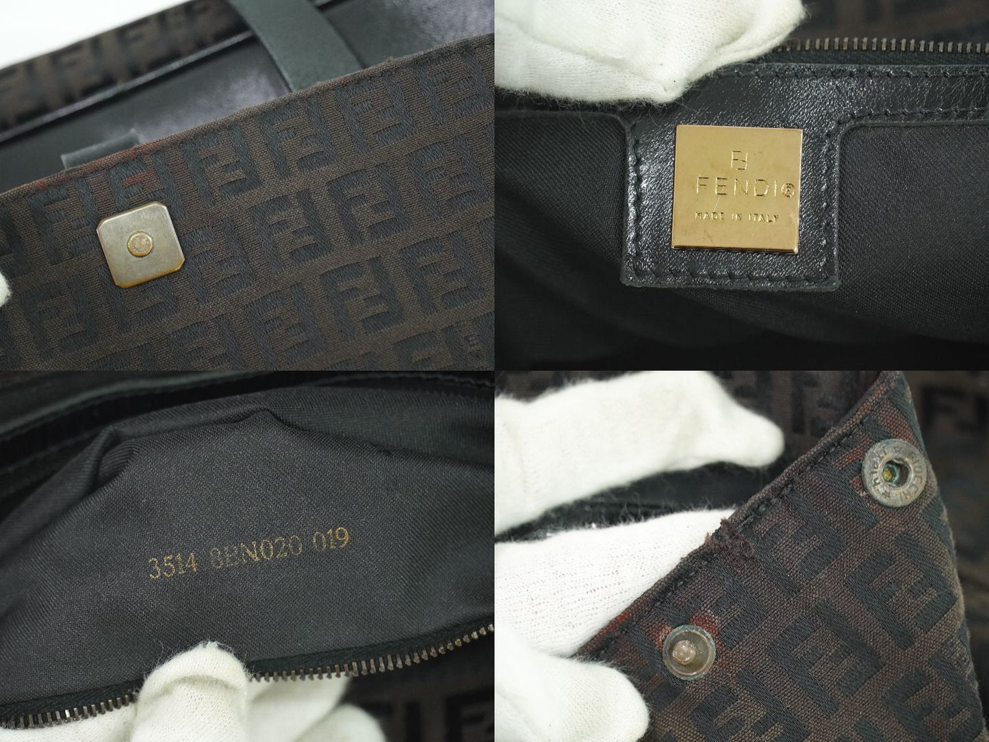 FENDI ズッキーノ ハンドバッグ ブラウン 8BN020