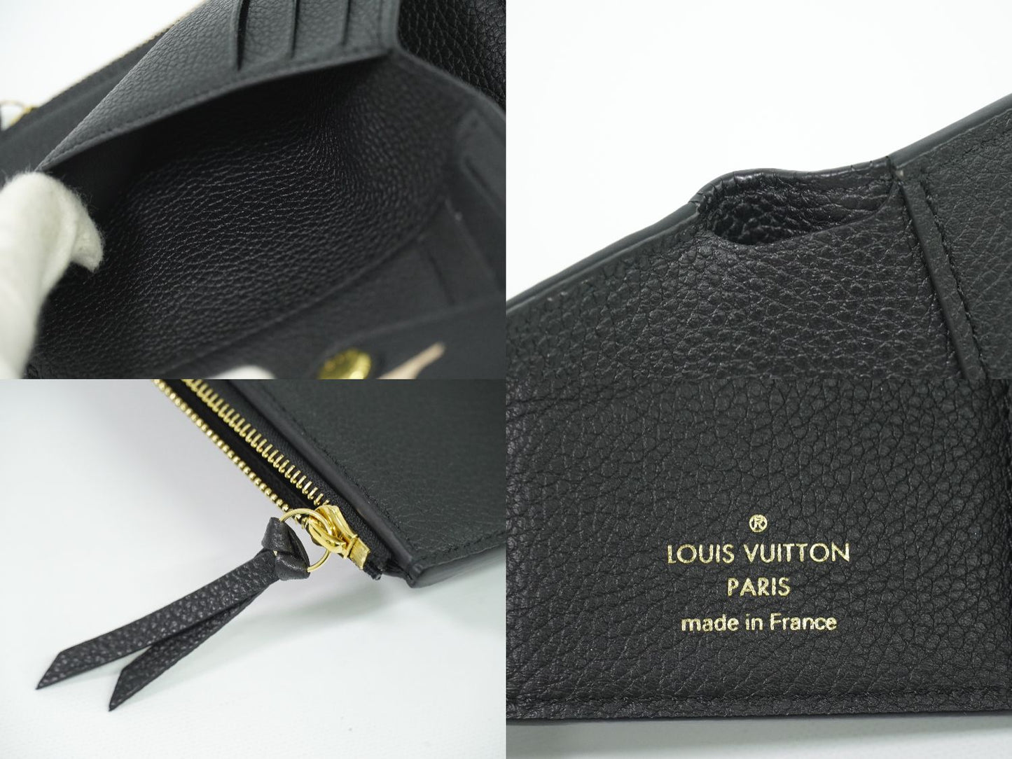 LOUIS VUITTON ポルトフォイユ ヴィクトリーヌ モノグラム アンプラントレザー ブラック 折財布 M80968