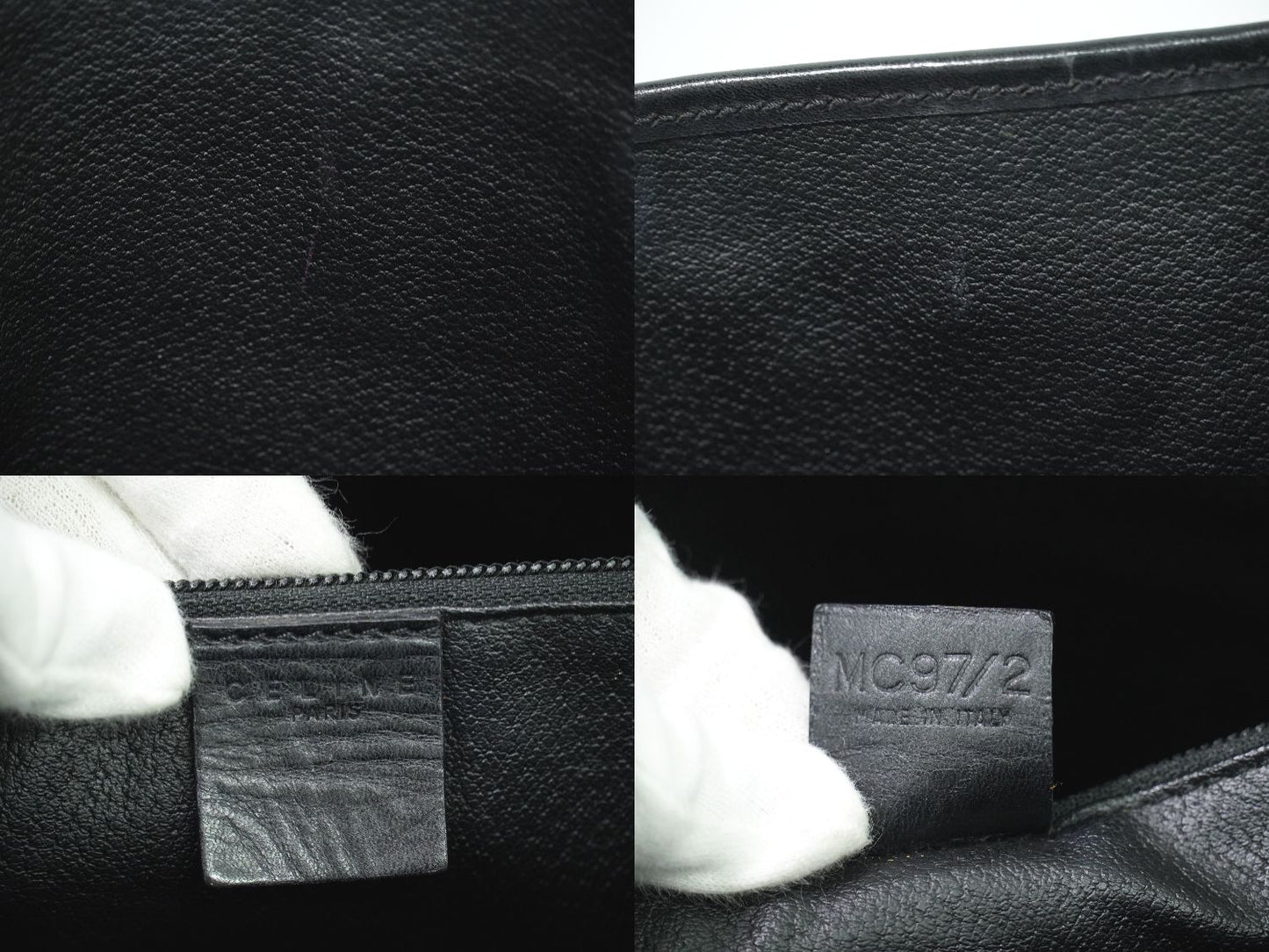 CELINE マカダム ショルダーバッグ ブラック ブラウン