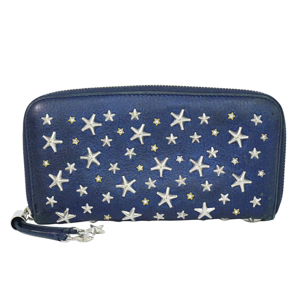 JIMMY CHOO スタースタッズ 長財布 ブルー