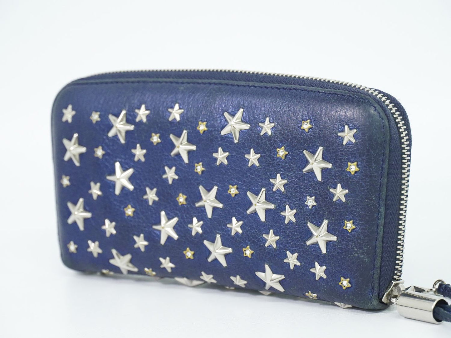 JIMMY CHOO スタースタッズ 長財布 ブルー