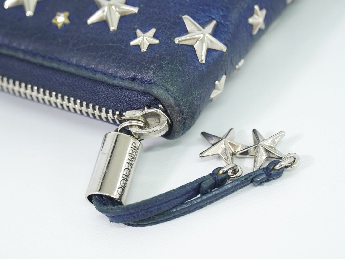 JIMMY CHOO スタースタッズ 長財布 ブルー