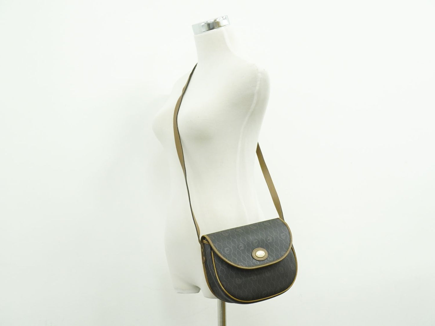 Christian Dior ハニカム柄 ショルダーバッグ ブラック
