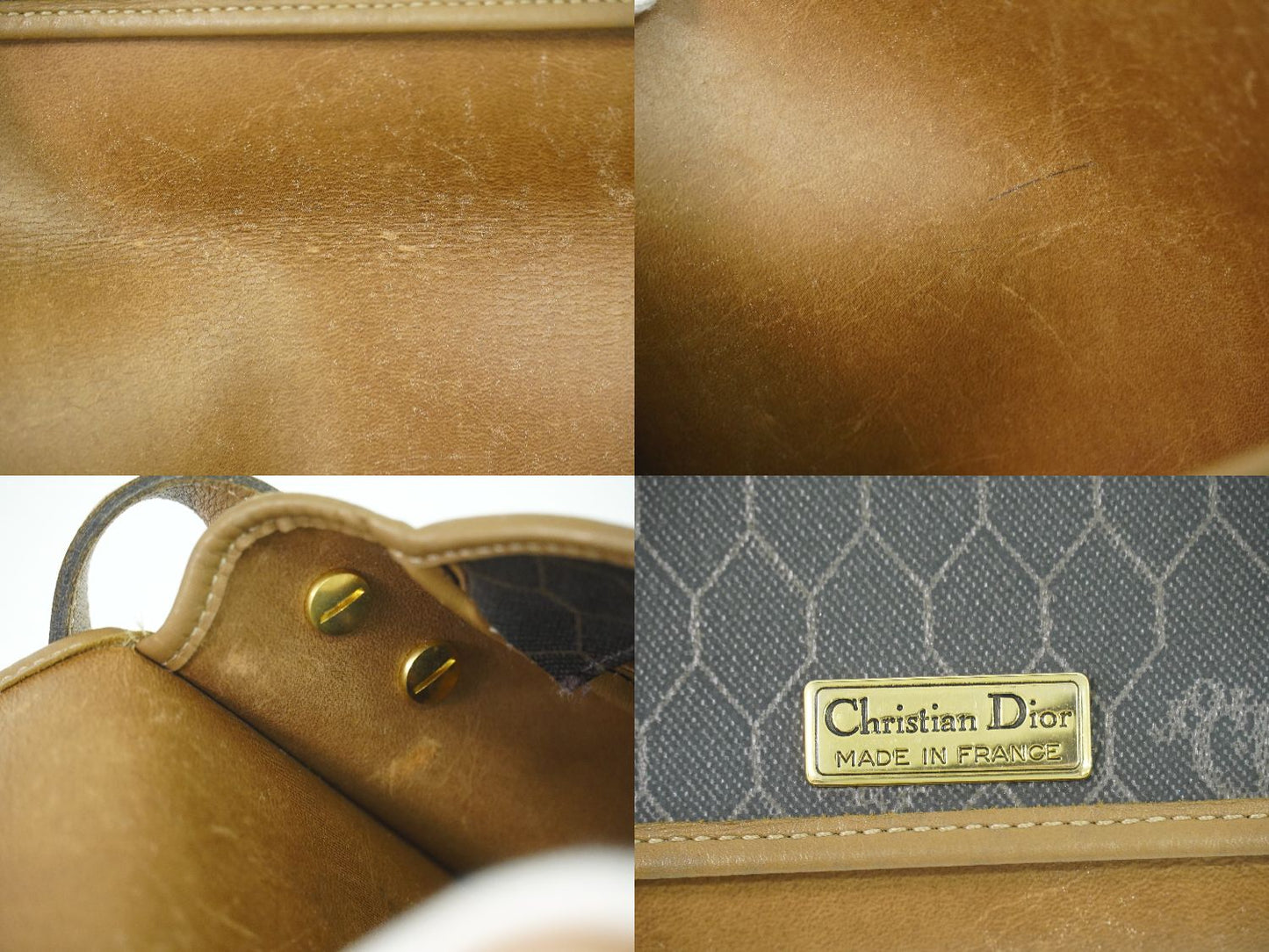 Christian Dior ハニカム柄 ショルダーバッグ ブラック