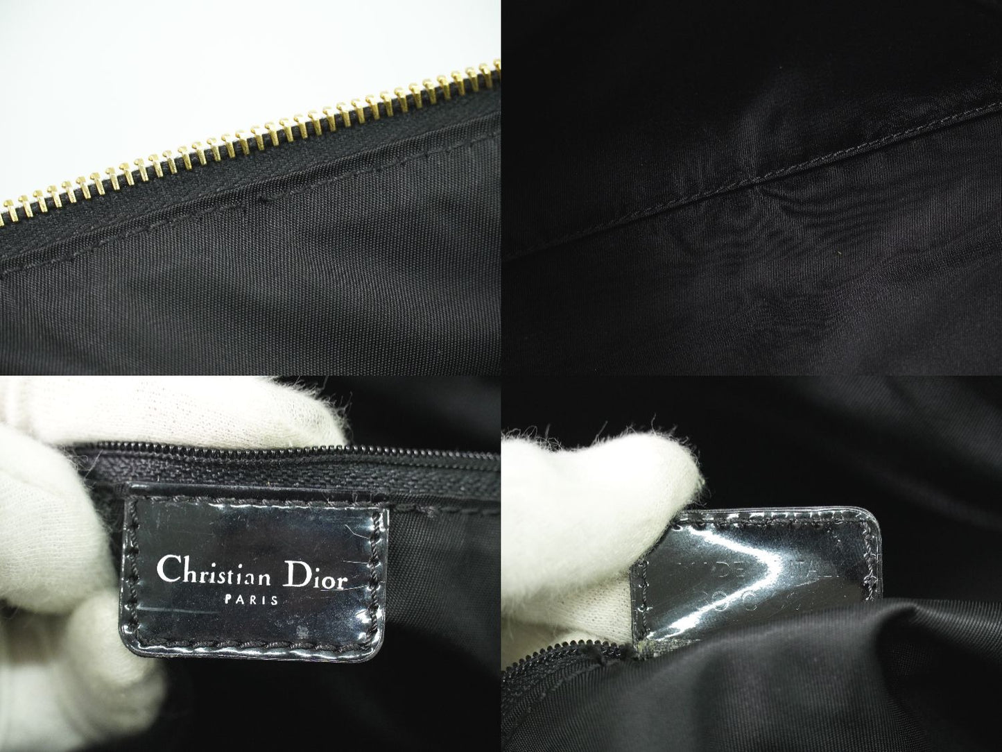 Christian Dior トロッター ボストンバッグ ブラック ホワイト