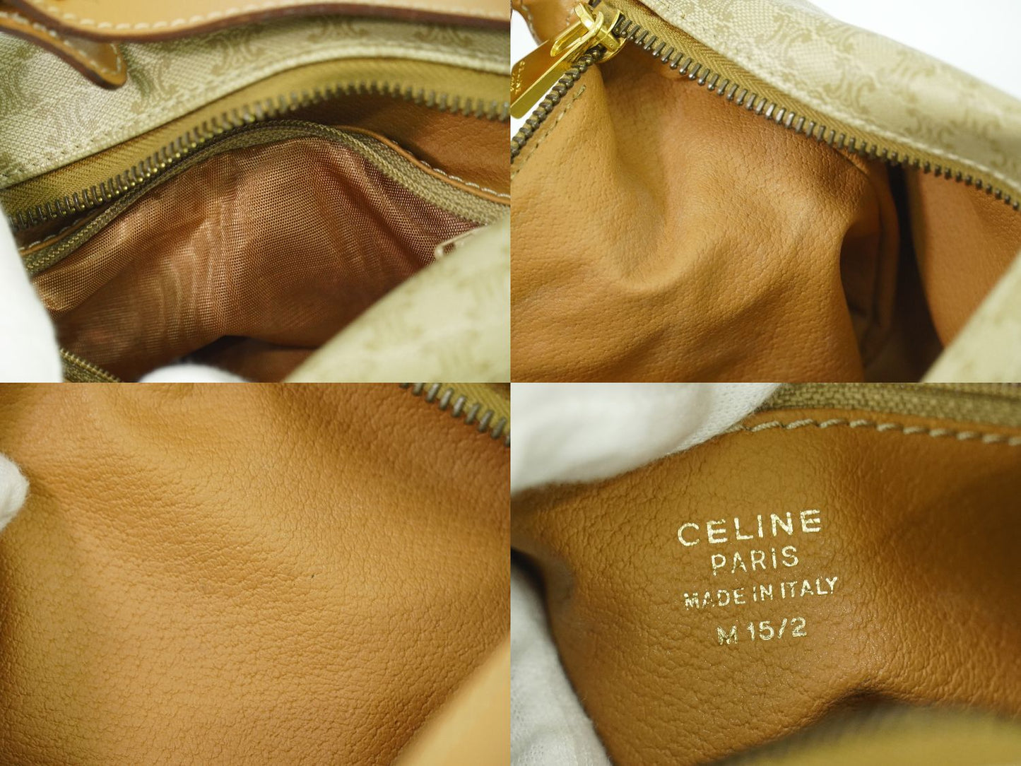 CELINE マカダム ハンドバッグ ベージュ