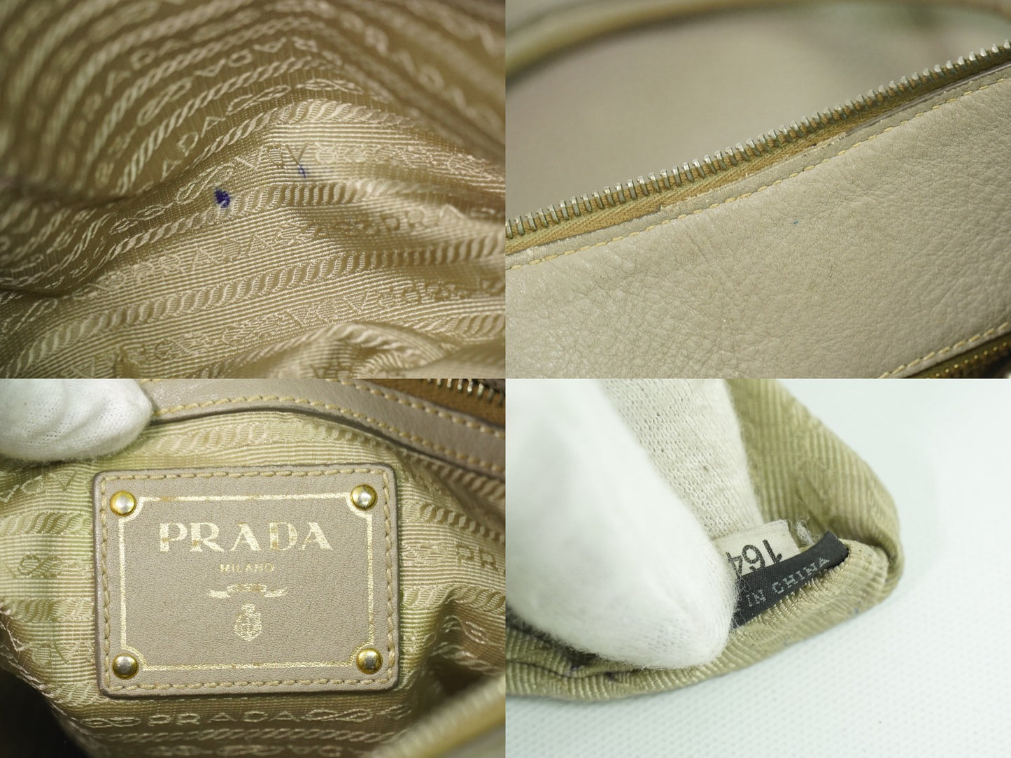 PRADA 2WAY ショルダーバッグ ハンドバッグ グレー