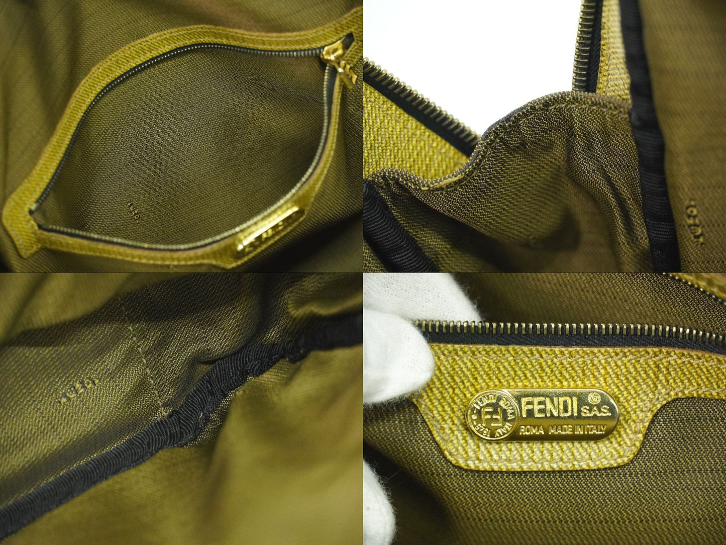 FENDI ゼブラ柄 ハンドバッグ ブラウン