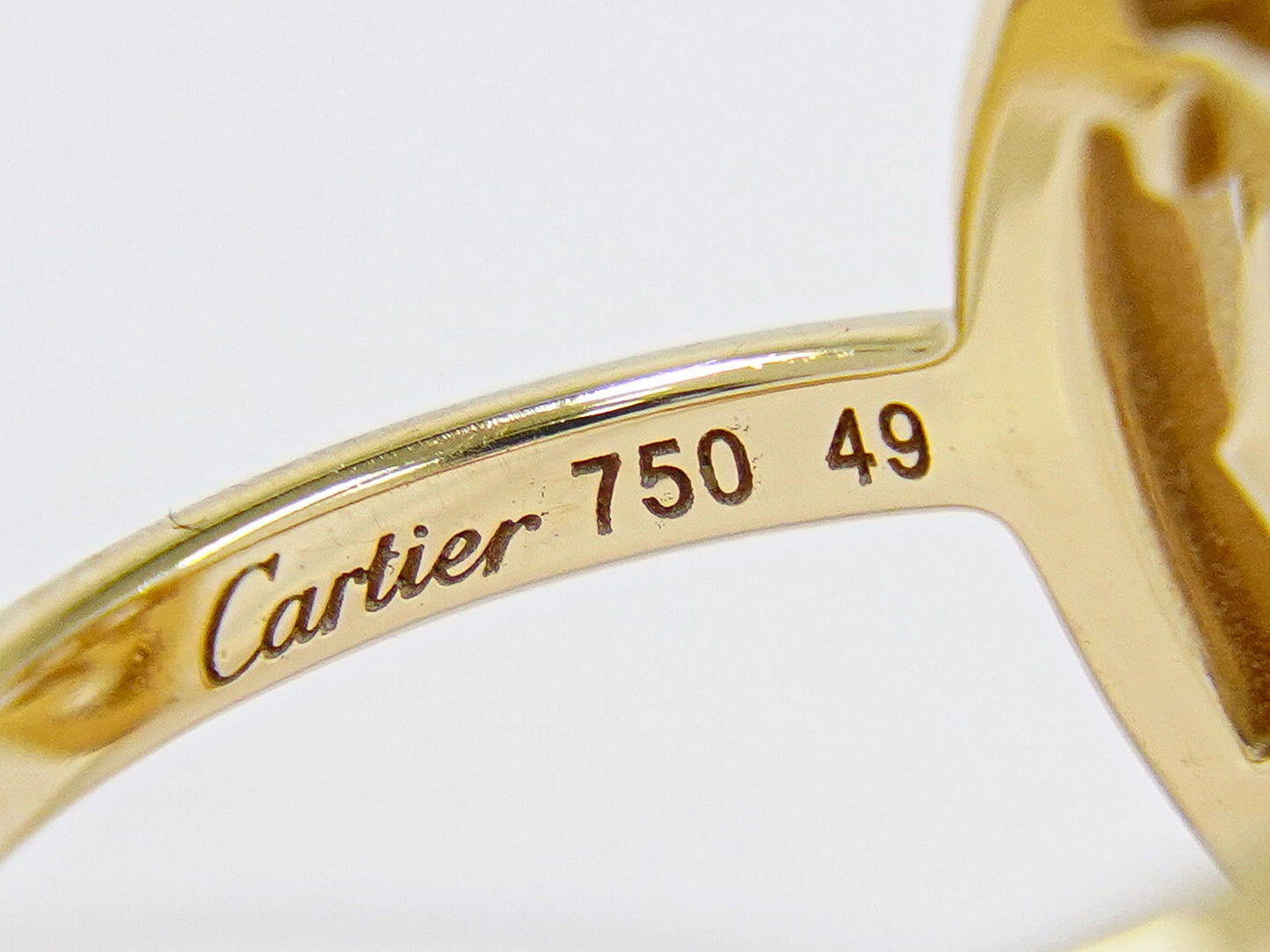 Cartier ロゴ ドゥーブルC ダイヤモンド 750 PG リング 49 8.5 号