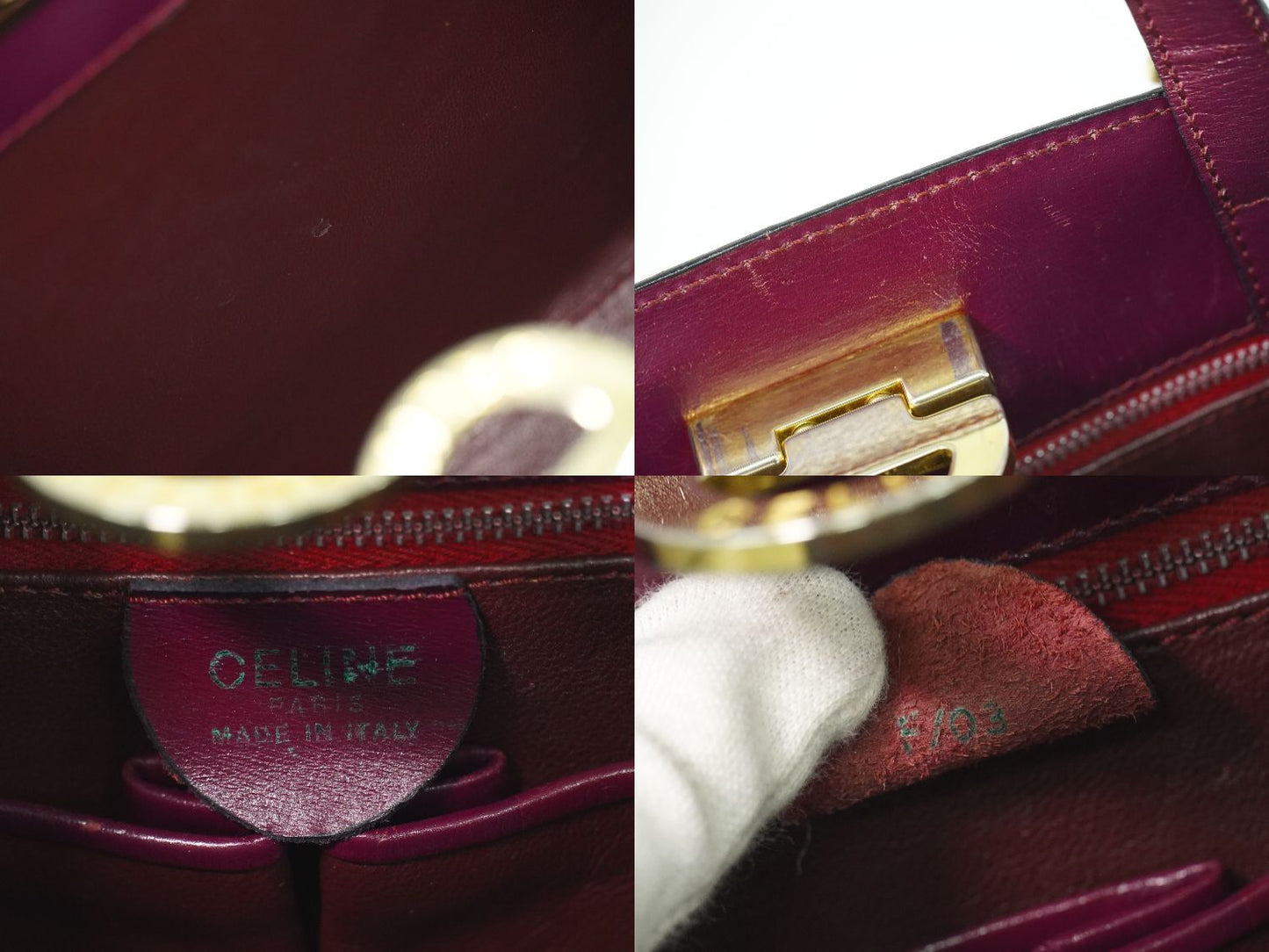 CELINE 2WAY ショルダーバッグ パープル