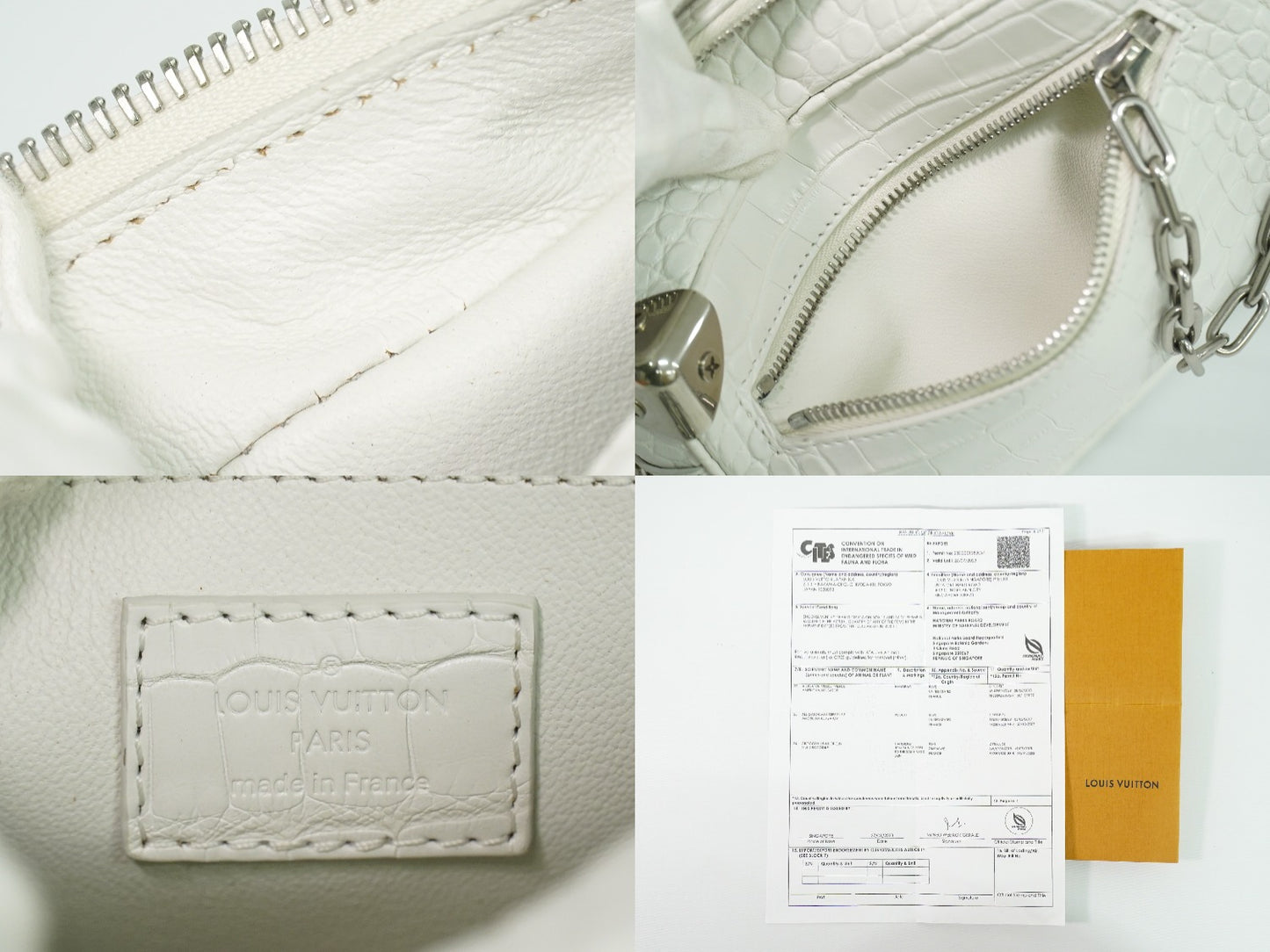 LOUIS VUITTON ソフトトランク ミニ クロコダイル レザー ショルダーバッグ ホワイト N98495