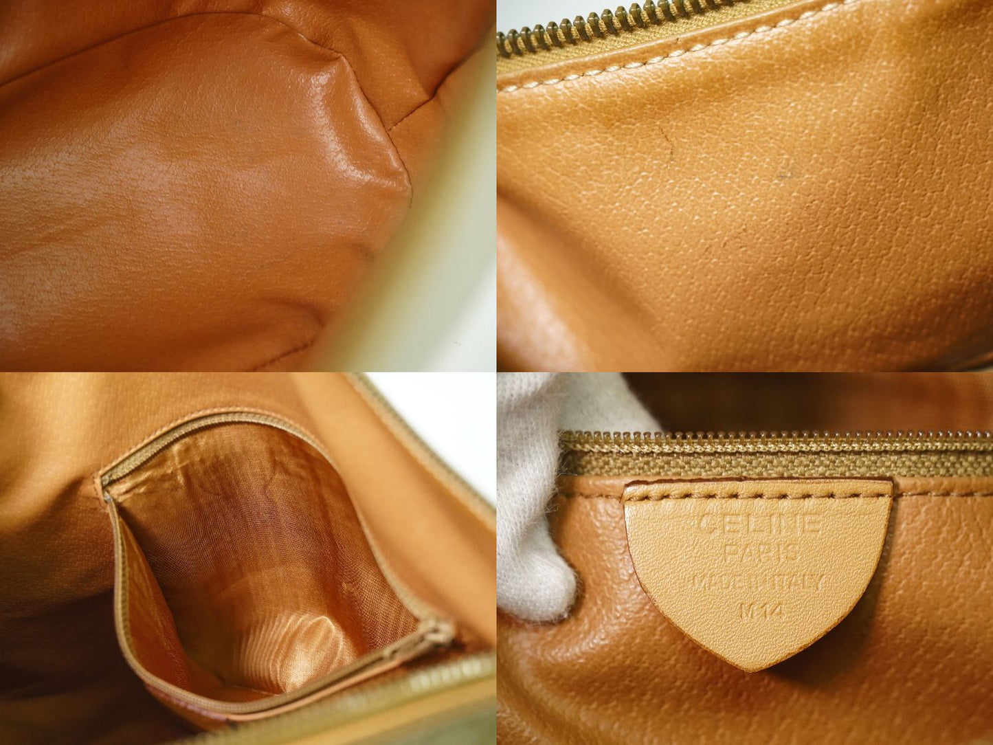 CELINE マカダム ショルダーバッグ ベージュ