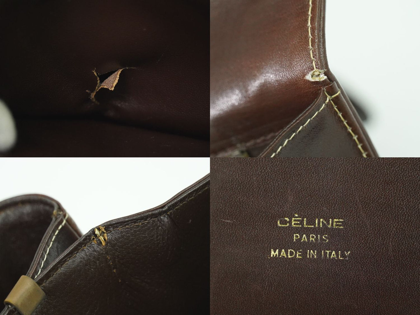 CELINE Cサルキー 馬車金具 ショルダーバッグ ベージュ ブラウン