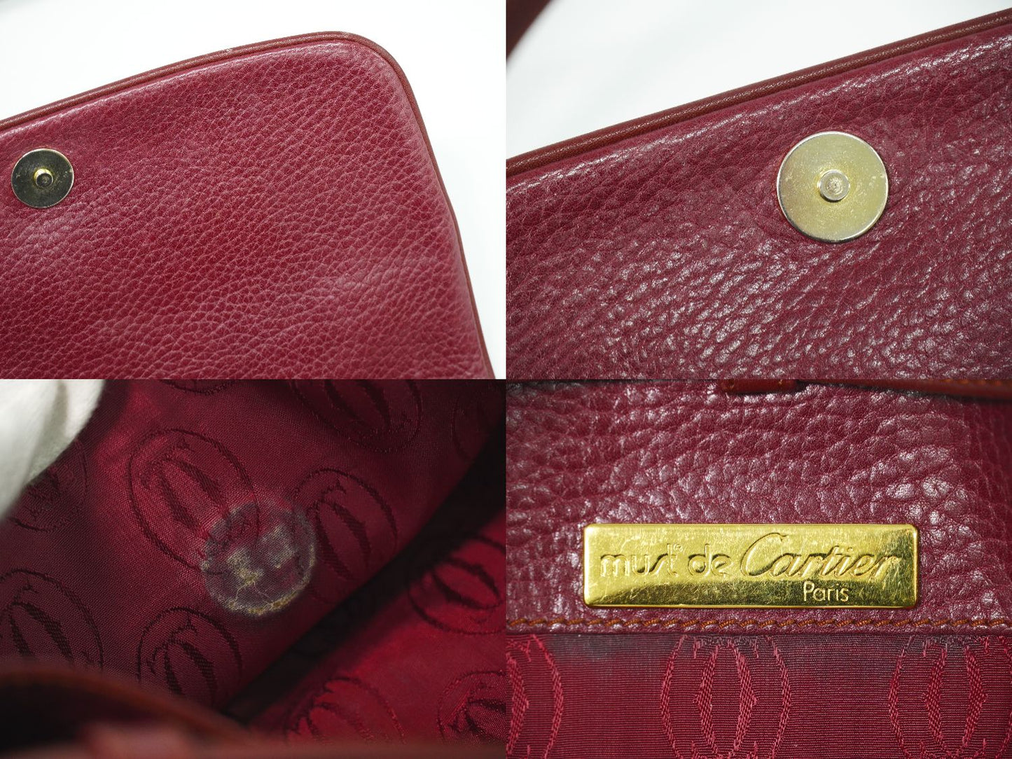 Cartier マストライン ショルダーバッグ ボルドー