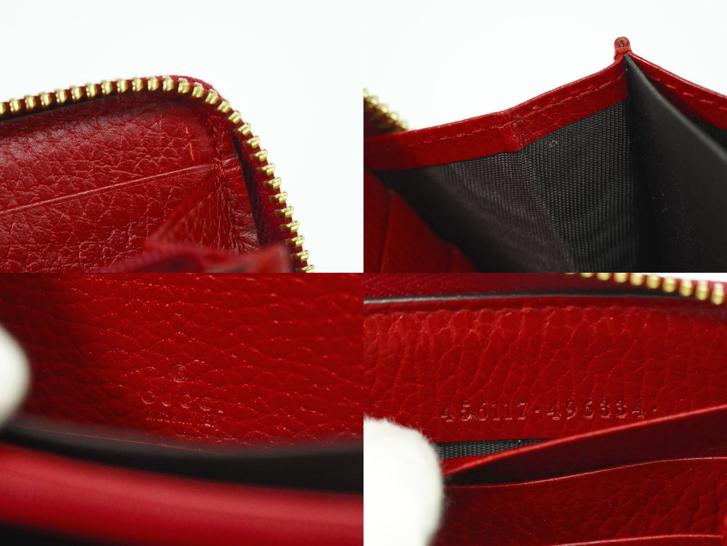 GUCCI GGマーモント 長財布 レッド 456117