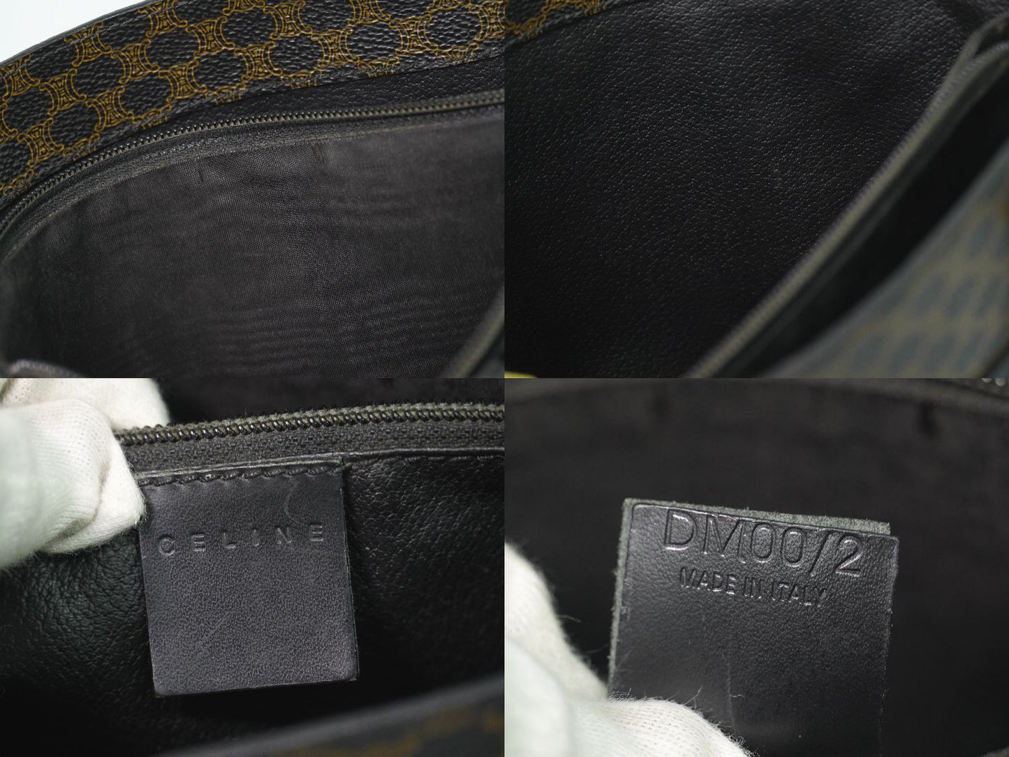 CELINE マカダム トートバッグ ブラック ブラウン