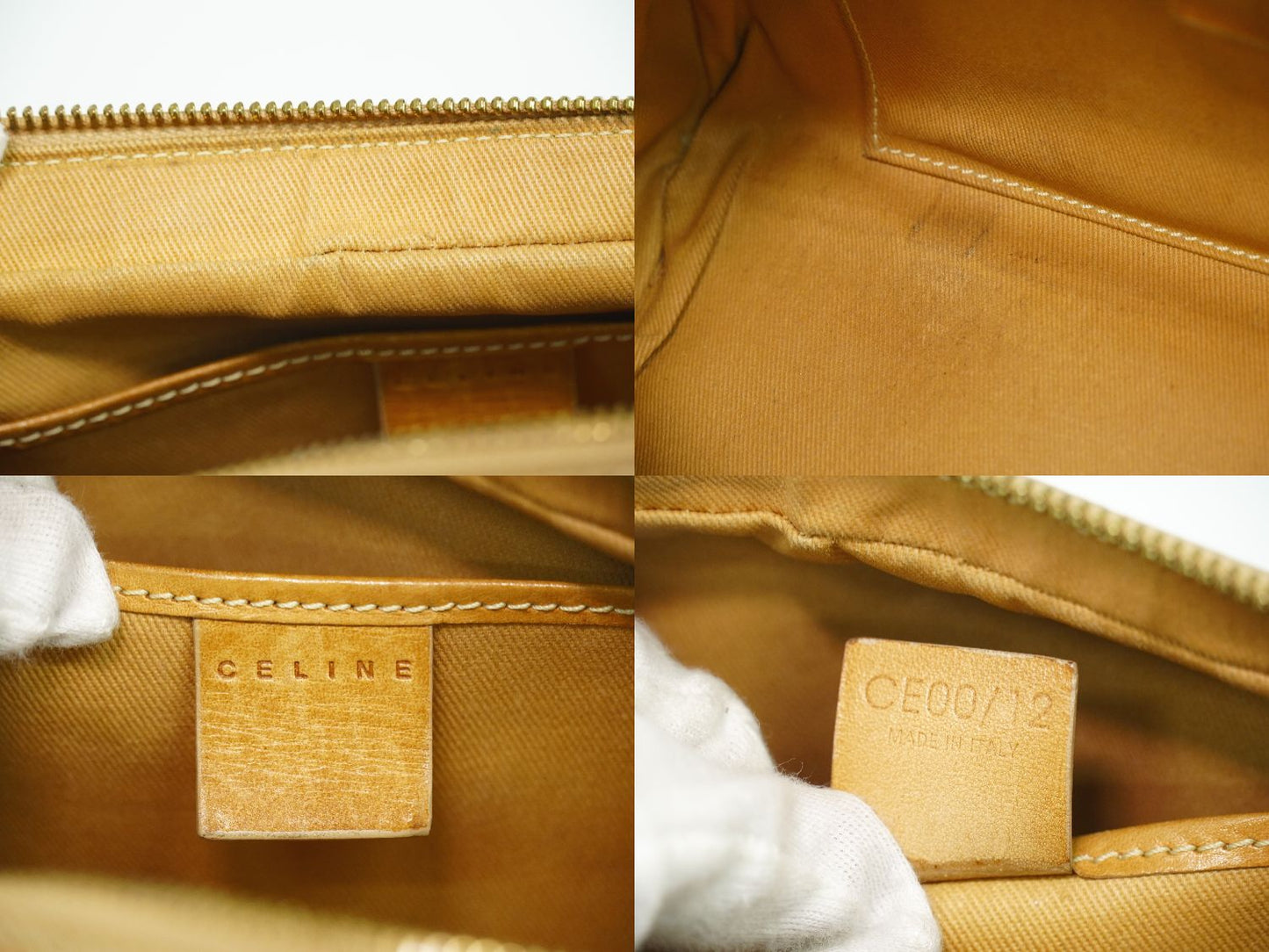 CELINE マカダム ハンドバッグ ベージュ