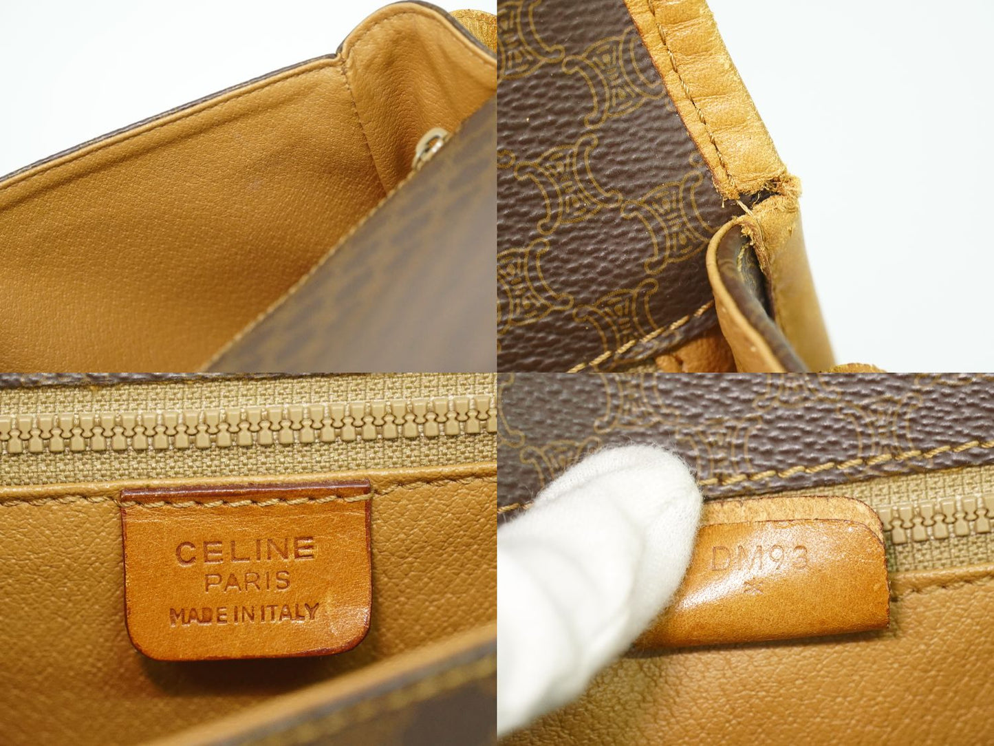 CELINE マカダム ショルダーバッグ ブラウン