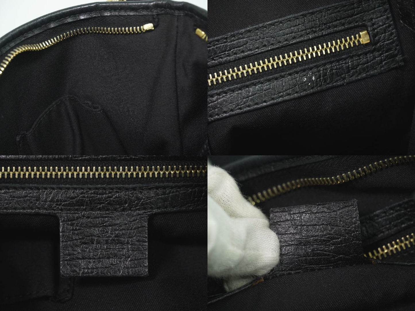 GUCCI シェリーライン GGキャンバス ショルダーバッグ ブラック 144388