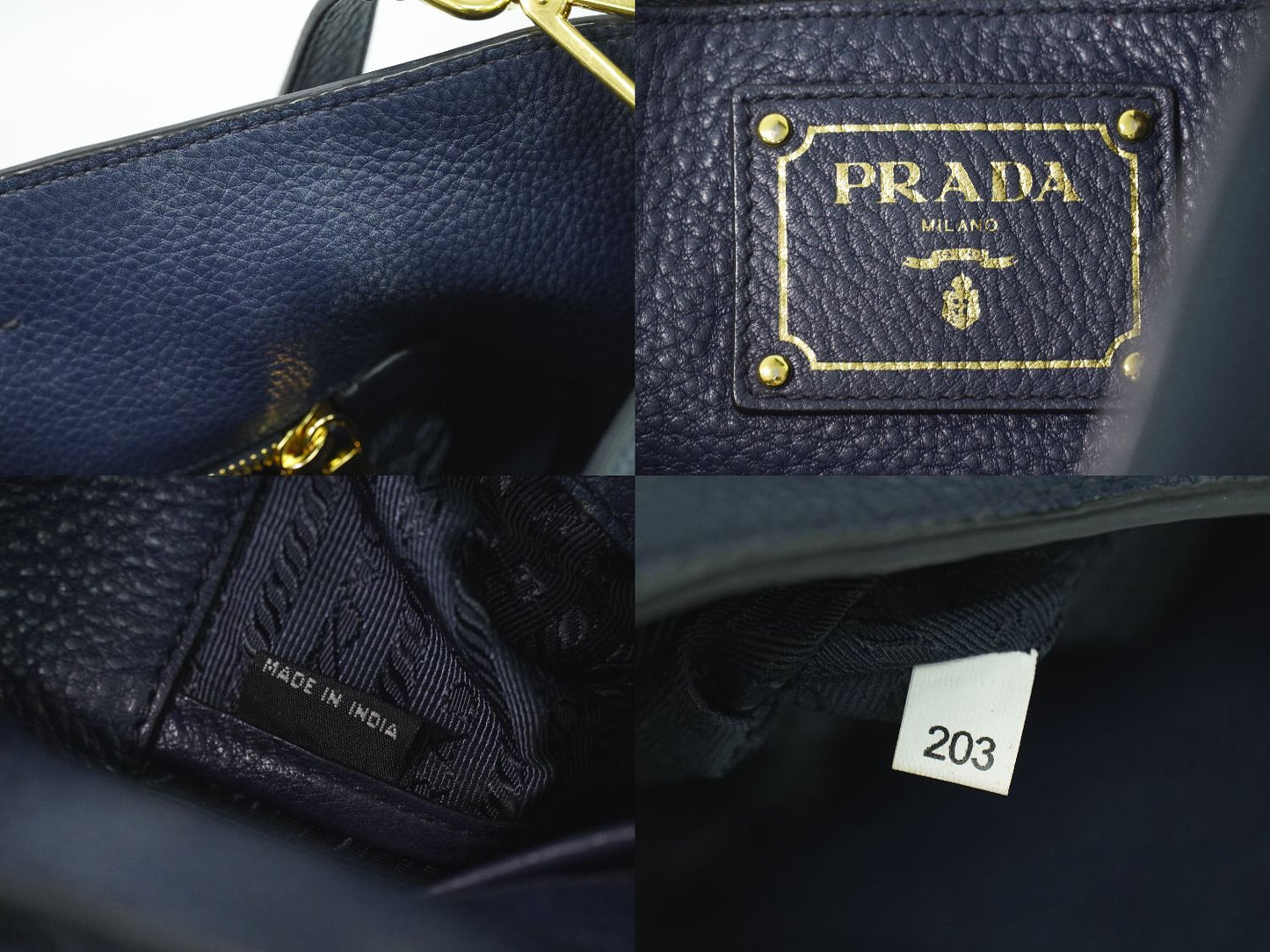 PRADA 2WAY ショルダーバッグ ネイビー
