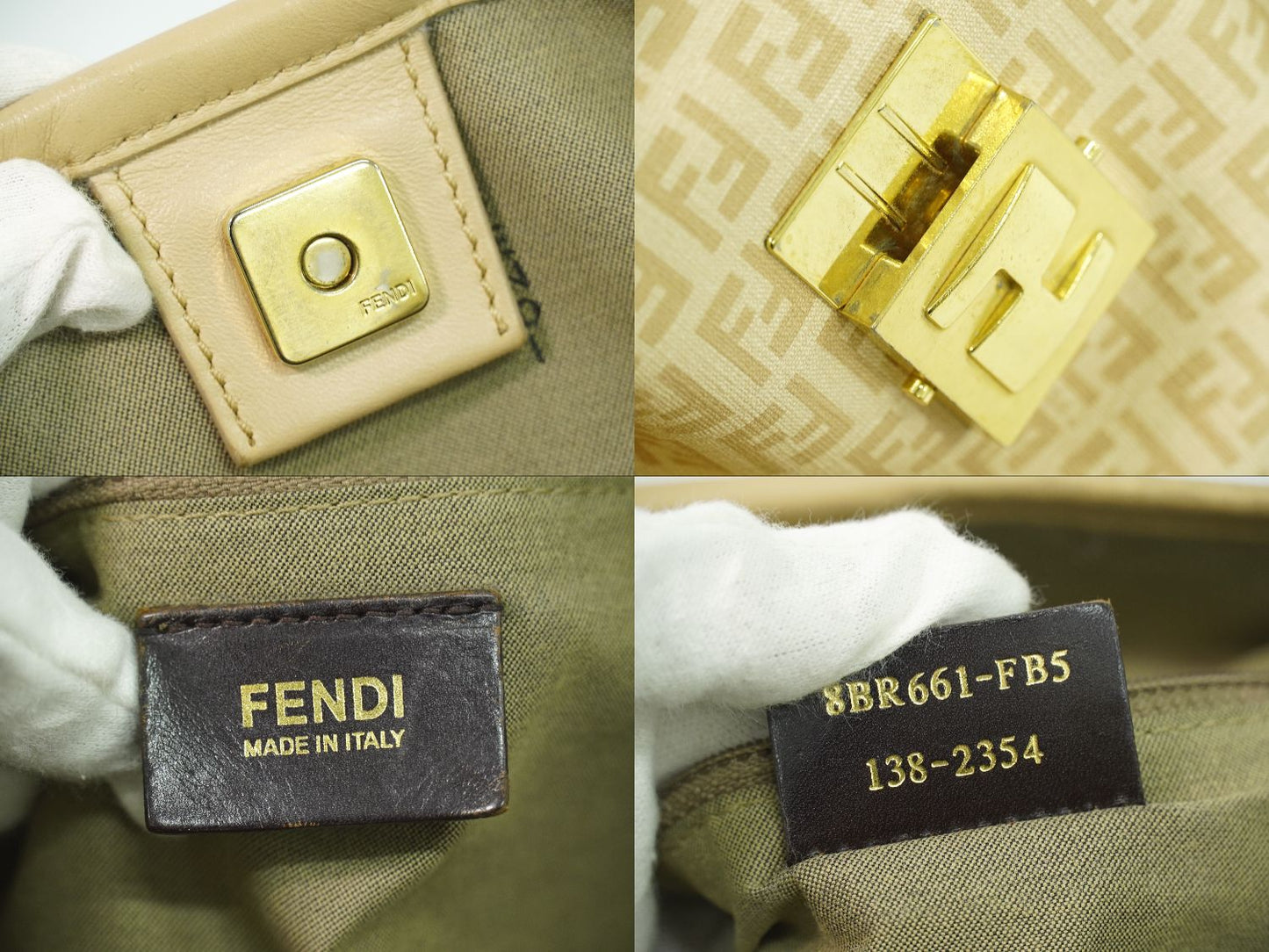 FENDI ズッキーノ ショルダーバッグ ベージュ 8BR661