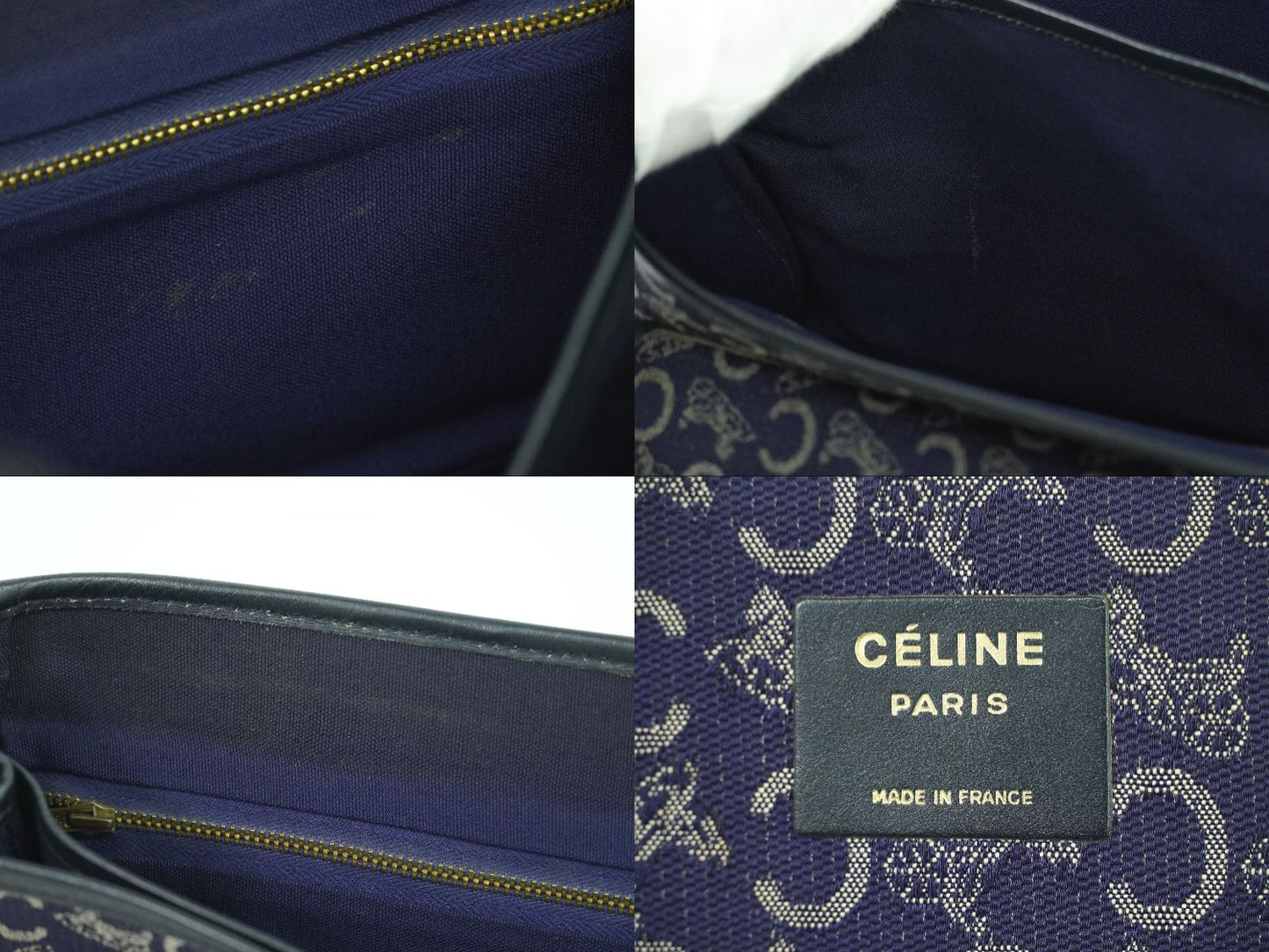 CELINE Cサルキー ハンドバッグ ネイビー