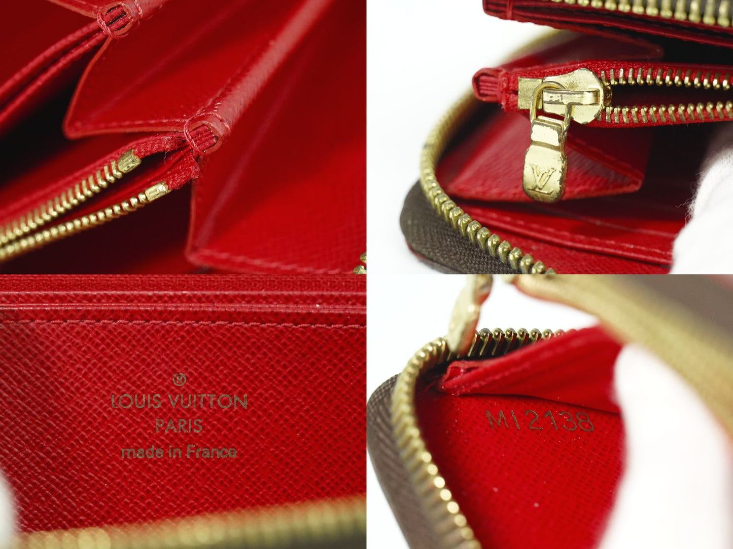 LOUIS VUITTON ジッピーウォレット スタッズ ダミエ エベヌ 長財布 N60122