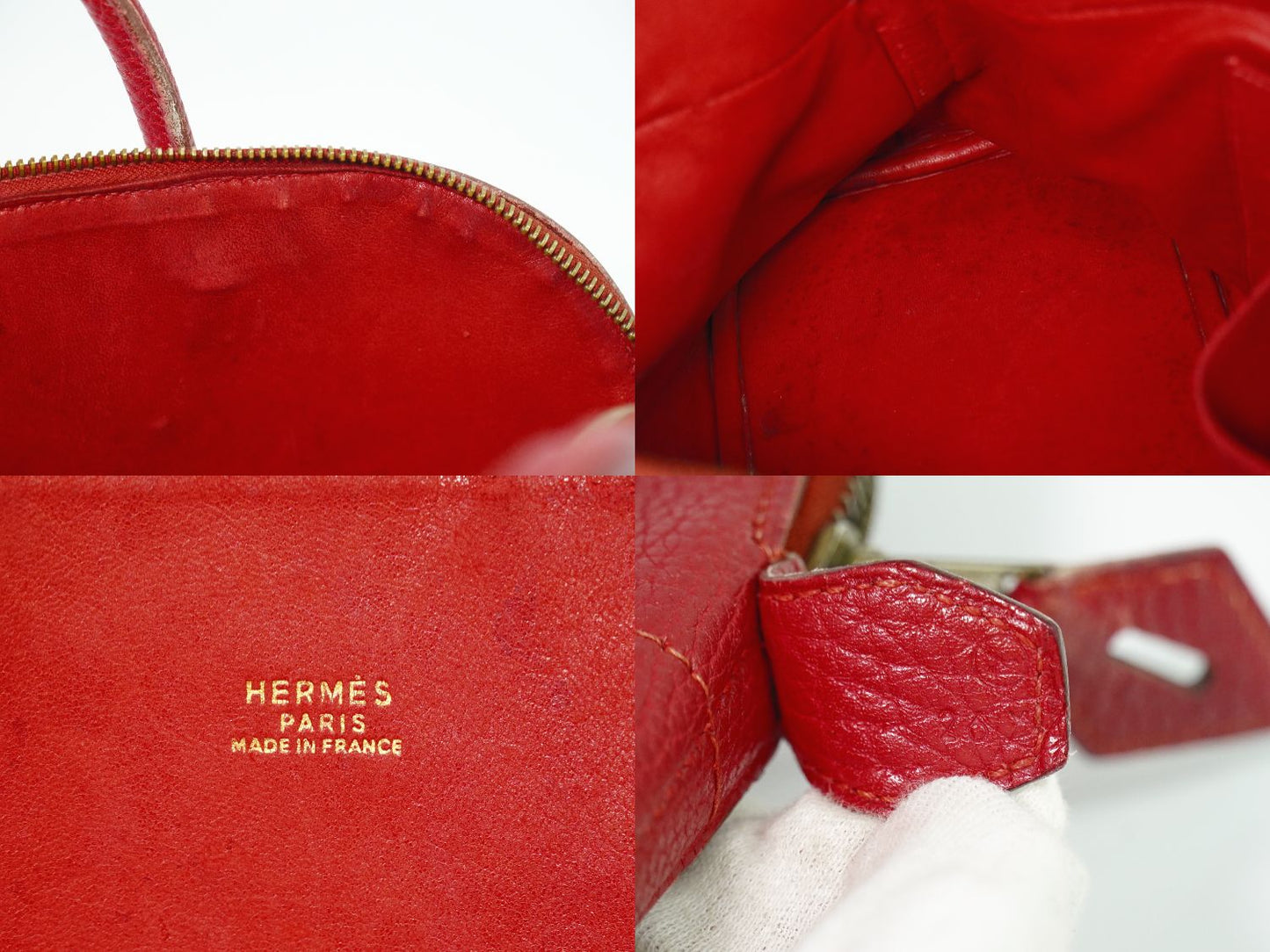 HERMES ボリード 35 2WAY ショルダーバッグ 〇Y刻 1995年 ルージュ系