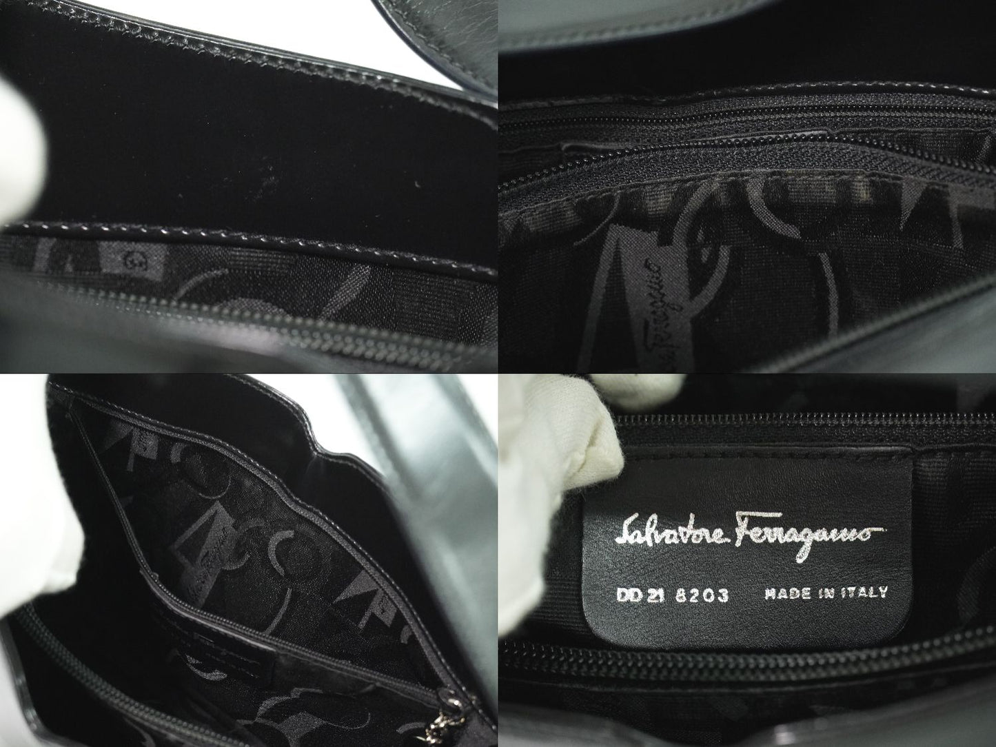 Salvatore Ferragamo ガンチーニ ショルダーバッグ ブラック