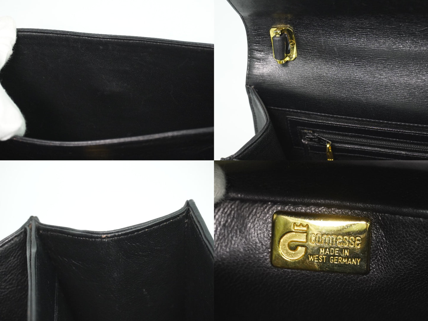 COMTESSE ホースヘアー ハンドバッグ ブラック