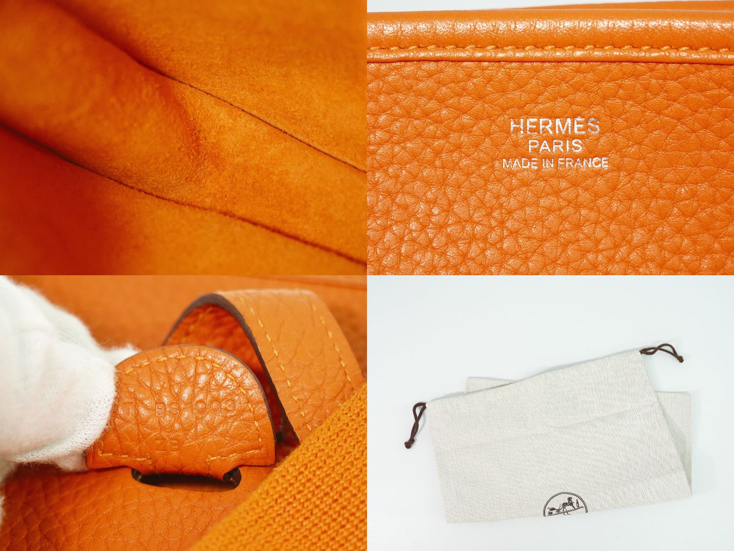 HERMES エヴリン 3 PM トリヨンクレマンス レザー ショルダーバッグ T刻 2015年 オレンジ