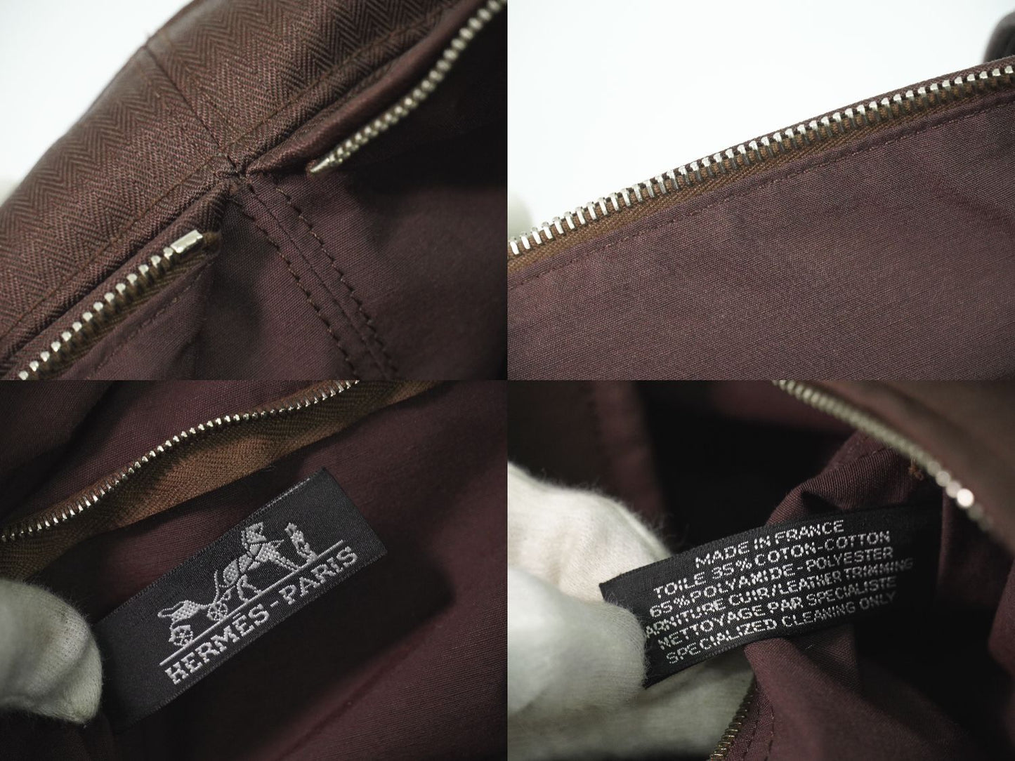 HERMES アカプルコ MM トワルシェブロン トートバッグ ブラウン